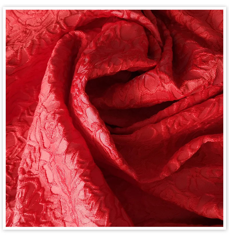 Горячая распродажа! Роскошный Красный Черный 3D выпуклый цветочный жаккард парча ткань для платья пальто ткань tejido SP3921