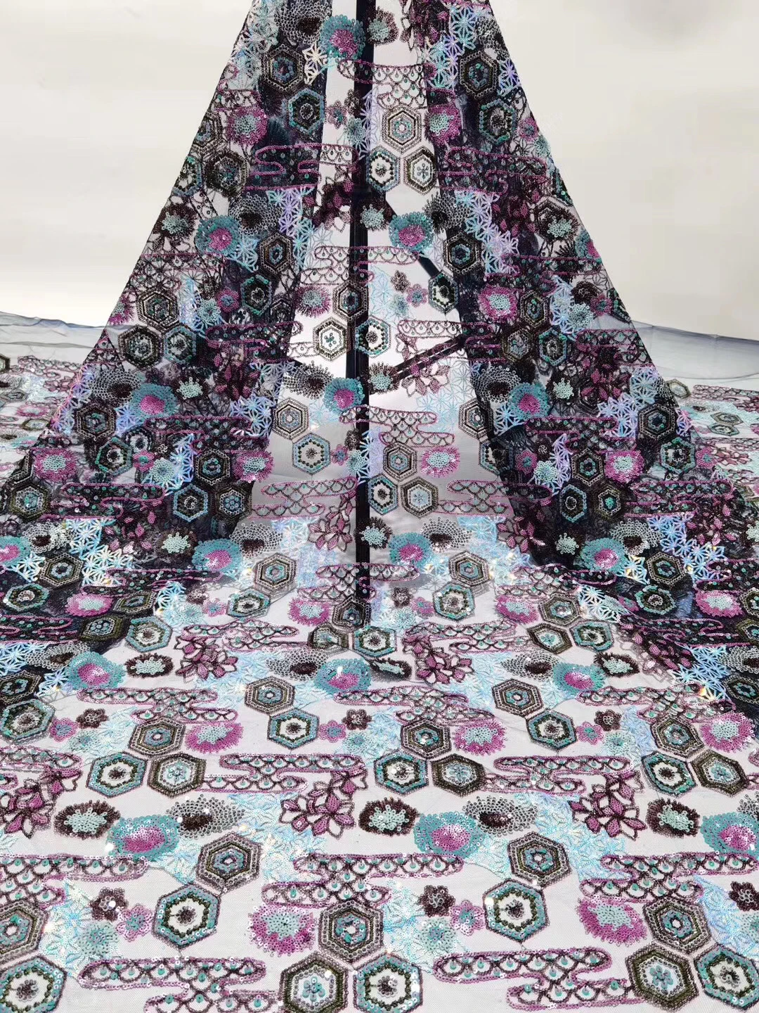 

2021 Nigeria High Quality Wedding Lace African Lace Fabric Dubai Bride Tulle Mesh French Rope Lace Fabric Dress D3859