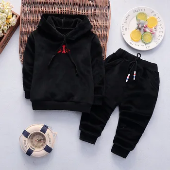

0-3 Years Autumn Winter Velvet Baby Girls Boys Suit Long Sleeve Hoodie + Pants 2pcs Sets Infant New Year Warm Tracksuit Clothes