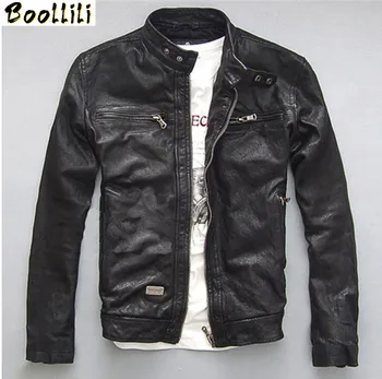 

Boollili 100% Genuine Leather Jackets Mens Sheepskin Coat Chaqueta Cuero Hombre Leather Jacket Motorcycle Coats Plus Size