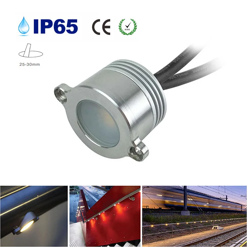 

1W handrail lights IP65 DC12V sports stadium staircase sidewalk railing recessed LED spot lamp bridge railway guardrail lighting