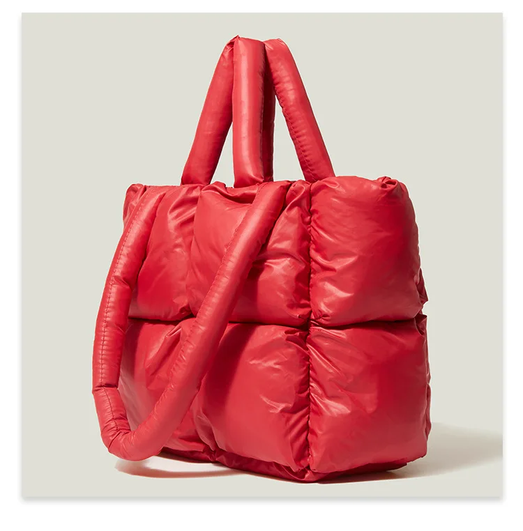 Grands sacs à main rembourrés pour femmes, fourre-tout de styliste, sacs à bandoulière de luxe en Nylon et coton, bourse d'hiver 2022