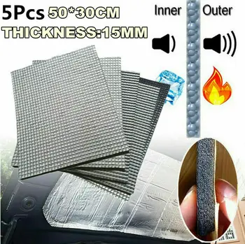 

5pc 15mm Car Sound Fire Deadener Thermal Heat Insulation Sound-Absorbing Cotton Mat high quality 30*50cmInsulation Cotton pad