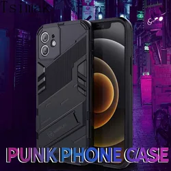 Funda de armadura para iPhone 11, 13, 14, 15 Pro Max, XS, XR, X, 8, 7 Plus, 6, 6s, SE, 2020, 12 Mini, protección de cámara, soporte trasero para teléfono