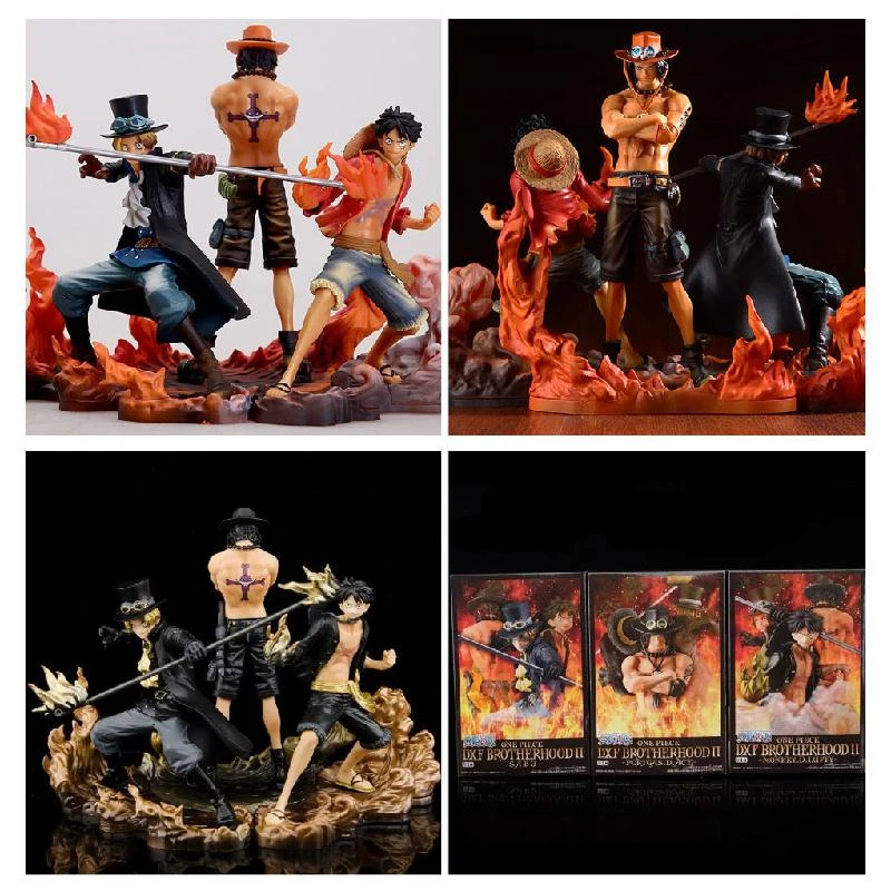 3pcs Set One Piece Anime Figure Dxf Brotherhood Luffy Ace Sabo Manga Statue Action Figure One Piece Collectible Model Toy Decor Action Figures Aliexpress