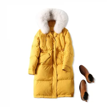 

Korean Women White Duck Long Coat Womens Winter Down Jacket Chaqueta Mujer YRF10122006 YY1221