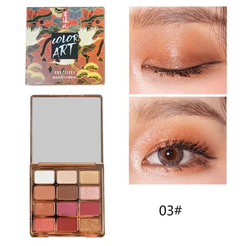 

Classical Chinese Style 12 colors Eyeshadow Palette Pressed Shimmer Matte Eye Shadow Cosmetic Chinoiserie Summer Palette Makeup