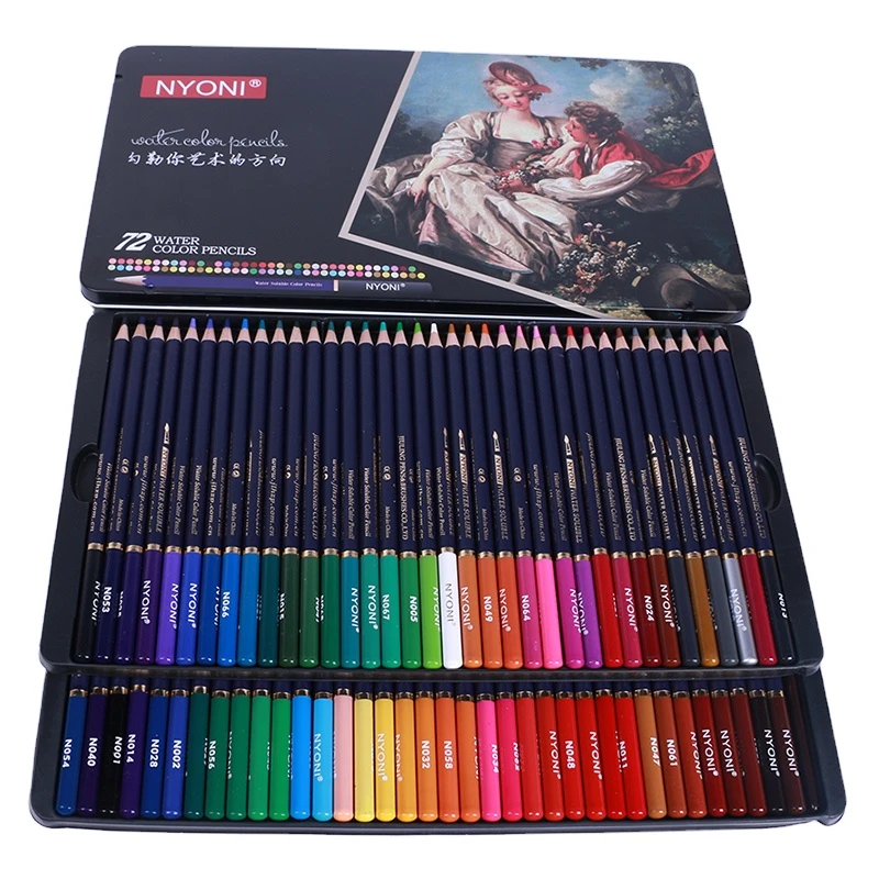NYONI Colored Pencils, Professional Set of 120 Colours in Tin Box