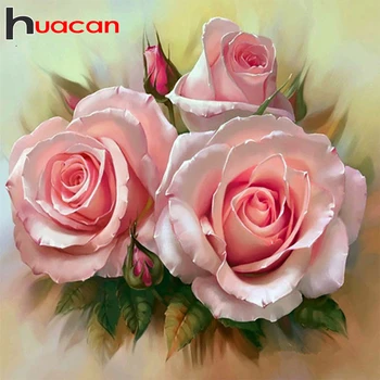 

Huacan Full Square/Round Diamond Painting Flower Peony 5D DIY Diamond Embroidery Art Scenery Farmhouse Decor