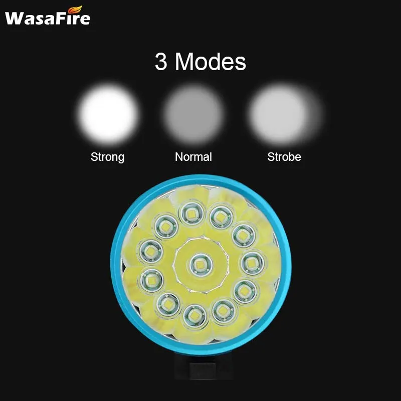 WasaFire 12* XML-T6 светодиодный велосипедный передний светильник 18650 батарея 20000lm 2 в 1 головной светильник+ Предупреждение USB задний фонарь