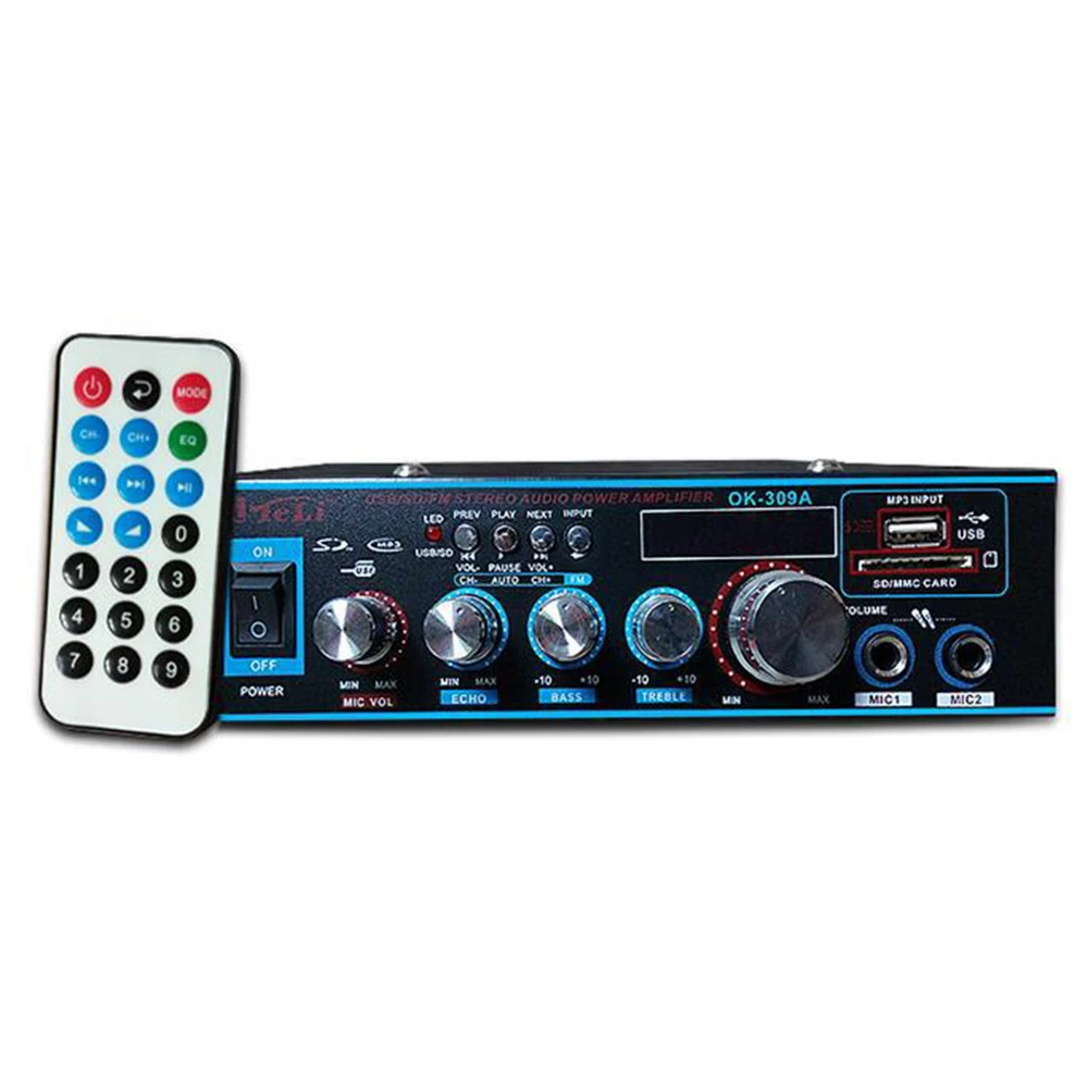 style A -black JUNEJOUR 800 Вт аудио Мощность 2CH FM SD Bluetooth Звуковая система аудио мини FM USB SD карта для автомобиля дома - Цвет: style A -black