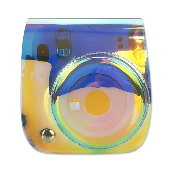 

Clear Colorful Purple Shoulder Camera Bag For Fujifilm Instax Mini 11 Instant Film Camera PU Leather Camera Bag Case Cover Shell