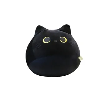 

cushion cover Gardening Spring Plush Toy Black Cat Plush Toy pillow case Creative Cat Shape Pillow cover Gift Animal Doll soft c