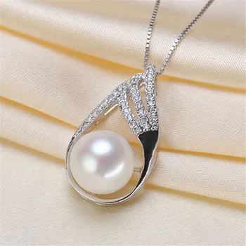 

Pendant Fitting Pearl Accessories 925 Silver Ring Jewelry DIY No Pearl no chain Free Shipping