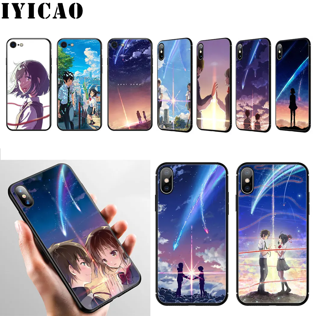 IYICAO аниме ваше имя Мягкий силиконовый чехол для iPhone 11 Pro Max XR X XS 6 6S 7 8 Plus 5 5S SE