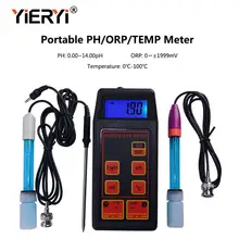 Yieryi 3-в-1 Высокая точность Портативный устройство контроля pН/мВ/измеритель температуры+ Сменные pH и ОВП-электроды+ Температура зонд