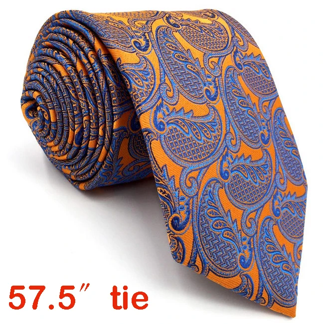 Classic Size Tie Оранжевый шелковые мужские галстуки Мода подарок нагрудный платок комплект жениха меховая жилетка подарок Вечерние - Цвет: Classic Size Tie