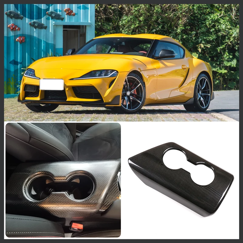 

For Toyota Supra2019-2020 A90 Central Control Armrest Box Cover Real Carbon Fiber Car Interior Modification Accessories Sticker