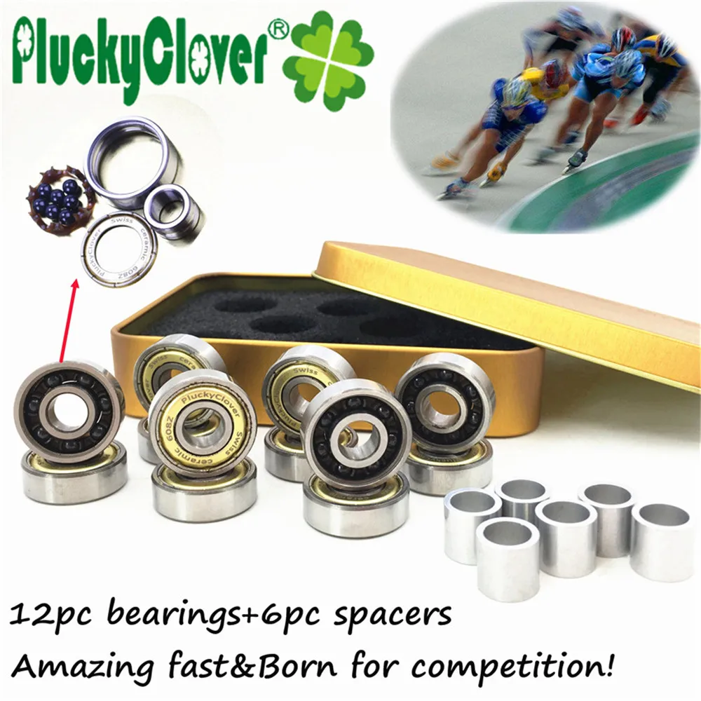 Профессиональный подшипник для скоростного скейта PluckyClover 608 с 7 керамическими