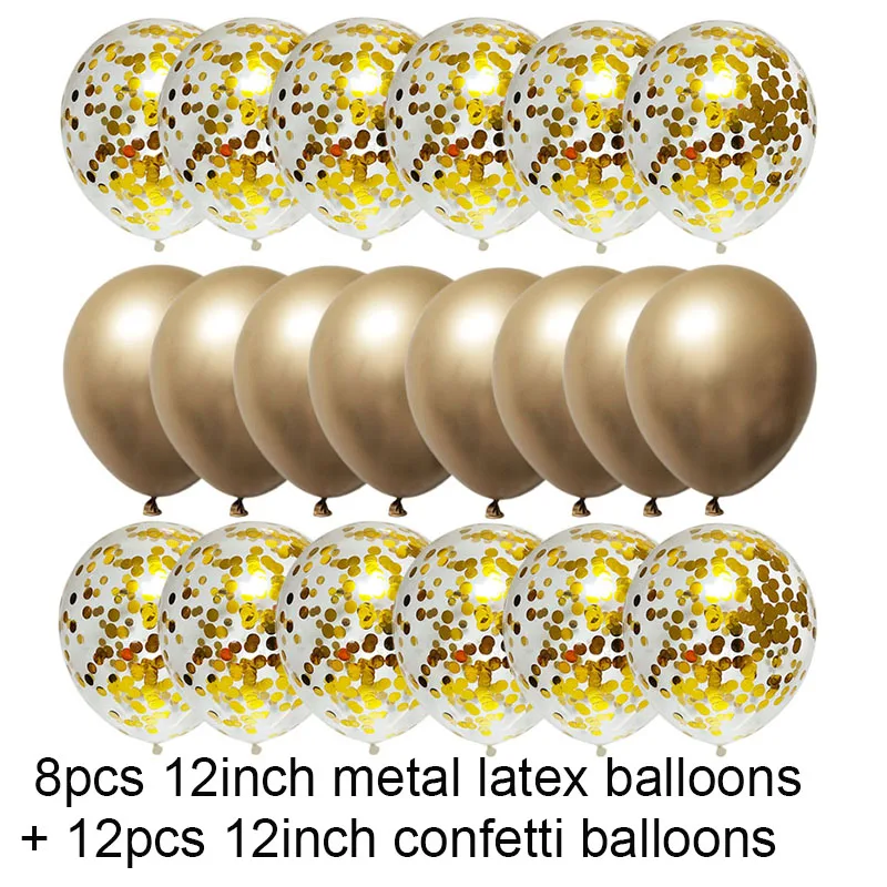 20Pcs balloon Смешанные золотые шары День рождения украшения Дети взрослый металлический шар надувной воздушный шар на день рождения Декор балон - Цвет: 20Pcs balloon