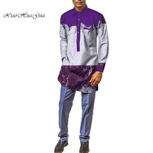 Африканский Топ рубашка Базен Riche Африканский хлопок принт модные официальные сорочки Блейзер рубашки с длинными рукавами африканская одежда wyn328