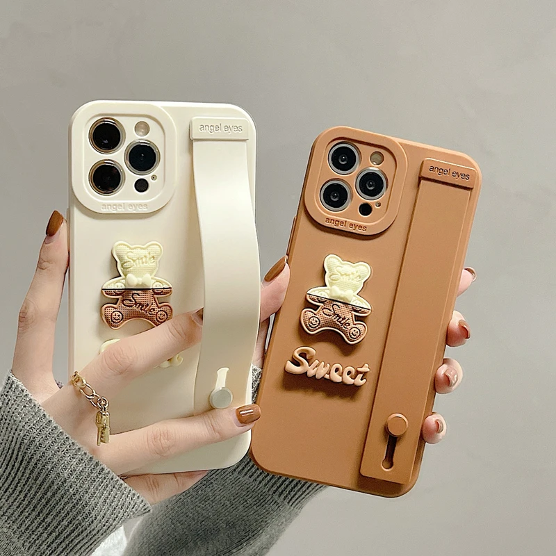 Мягкий силиконовый чехол с милым шоколадным медведем для iPhone 13 Pro Max 12 11 MiNi X XR XS 7 8