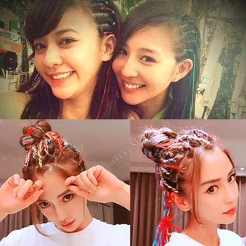 

Exotic Cultural Dirty Braid And Hair Rope Dirty Braid Gradient Seven Color Braided Headband Fashion Cool Hair Accessories