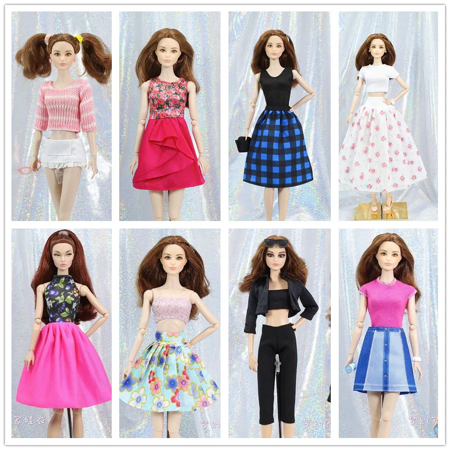 

New Design Clothes set Outfit / top + Skirt Dress Pants For 1/6 BJD Xinyi FR ST Barbie Doll / baby doll clothes Xmas