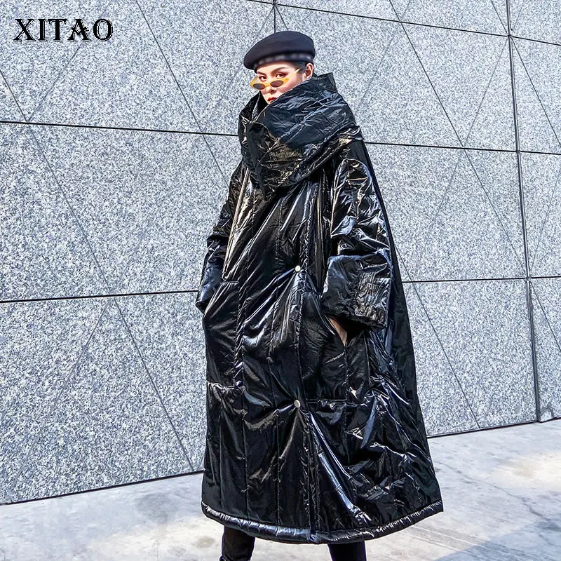 XITAO уличная одежда парка размера плюс зимнее пальто с большим отворотом женская