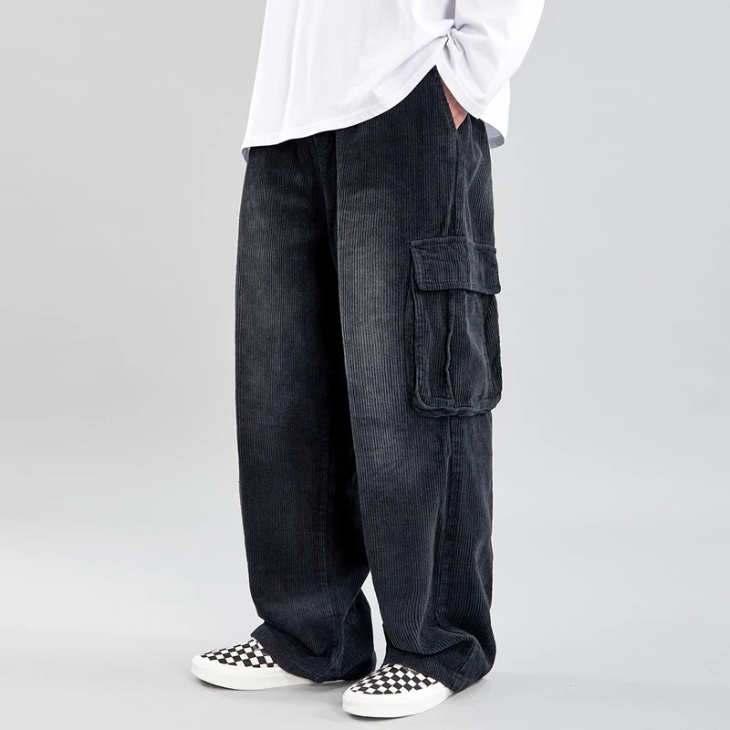 Вельветовые брюки мужские карго с несколькими карманами для старой школы