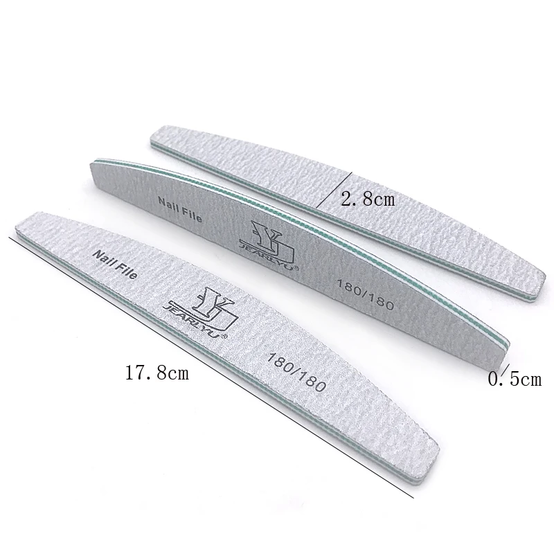 10pcs Nail File 80/100/150/180/240 Nail Buffer Professional Sandpaper Nail Gel Polish Files Strong Thick Mix Sanding Manicure To