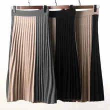 ZM9-6685 женские новые плиссированные юбки с эластичной резинкой на талии