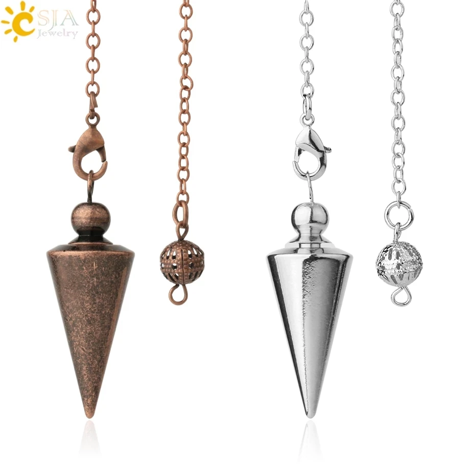 Metal Pendulum Jewelry Healing Spiritual Copper Radiestesia Wicca for Antique Gold-Color