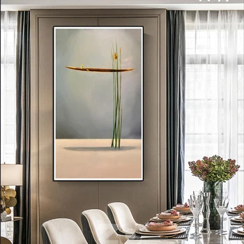 

Modern simple golden boat canvas poster natural landscape abstract painting printing mural picture living room home decoration
