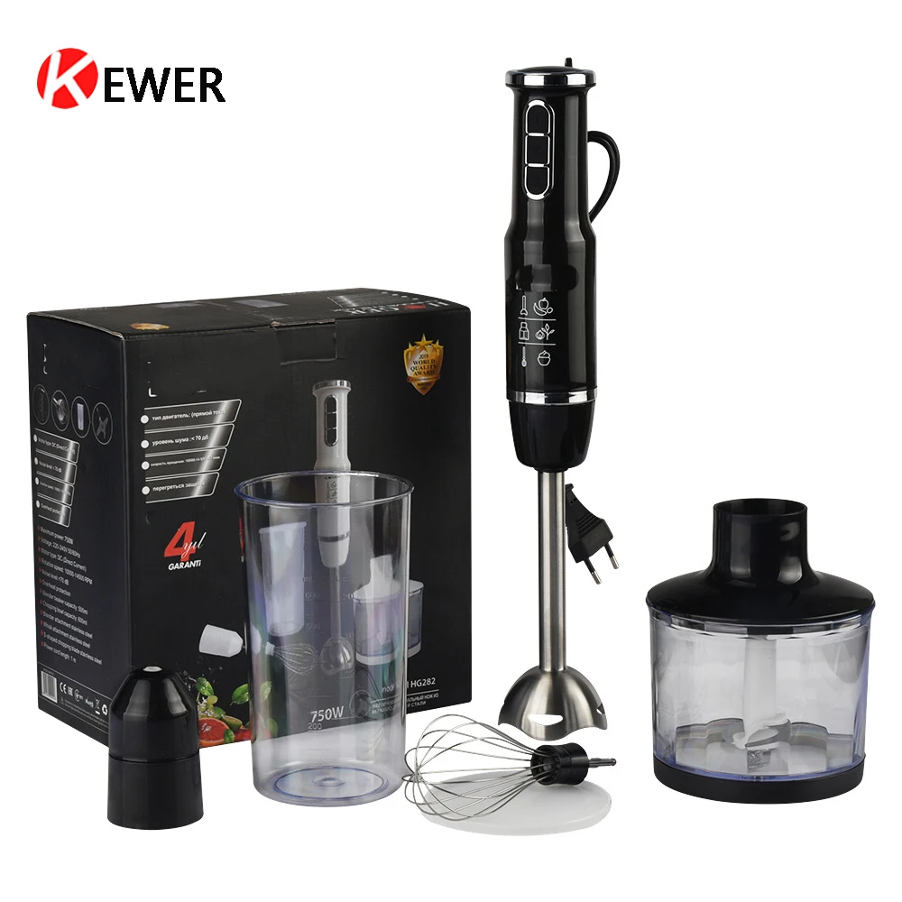 4-in-1 Hand Stick Blender Juicer Stainless Steel 750W Portable Blender Kitchen Cooking Stick Juice Mincer Vegetable Meat Grinder