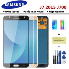 J7 дисплей для samsung Galaxy J7 J700 ЖК-дисплей+ сенсорный экран дигитайзер в сборе для samsung J700 J700F J700M lcd