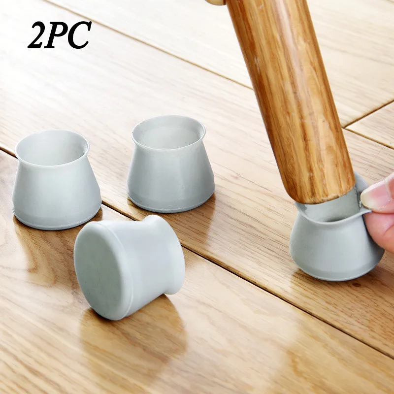 

2PCS Silicone Chair Leg Caps Feet Pads Furniture Table Covers Socks Floor Protectors Round Bottom Non-Slip Cups Table Feet Cover