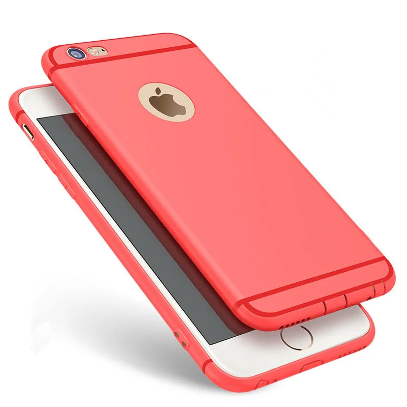 Ультратонкий силиконовый чехол для iphone 7 6 6s 8 X чехол Coque яркие цвета, Мягкий матовый ТПУ чехол для телефона для iphone 7 8 plus iphone XS MAX XR - Цвет: red