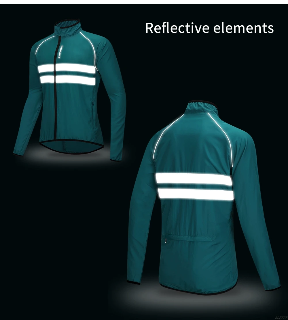 WOSAWE Ultralight Reflective Men Cycling Jacket Windproof Mountain Bike MTB Wind Jacket Running Riding Bicycle Windbreaker