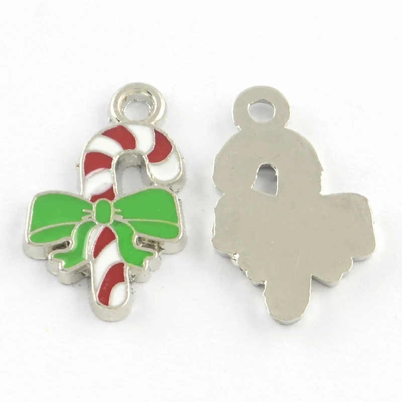 100pcs For Christmas Day Alloy Enamel Pendants Charms  for Making DIY Bracelet Necklace Jewelry Findings Decoration