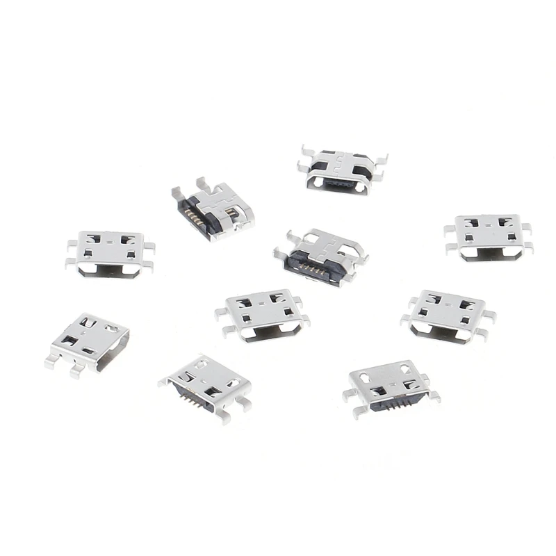 10 шт. Тип B Micro USB 5 Pin гнездо зарядного устройства Разъем Порт гнездо