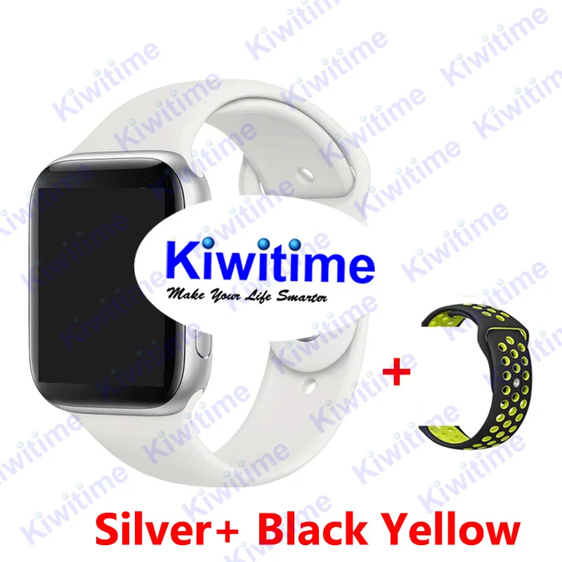 Silver Black Yellow KIWITIME IWO 11 gps Bluetooth умные часы 1:1 Смарт часы 44 мм чехол для Apple iOS Android сердечного ритма кровяное давление IWO 10 Обновление - Цвет: Silver Black Yellow