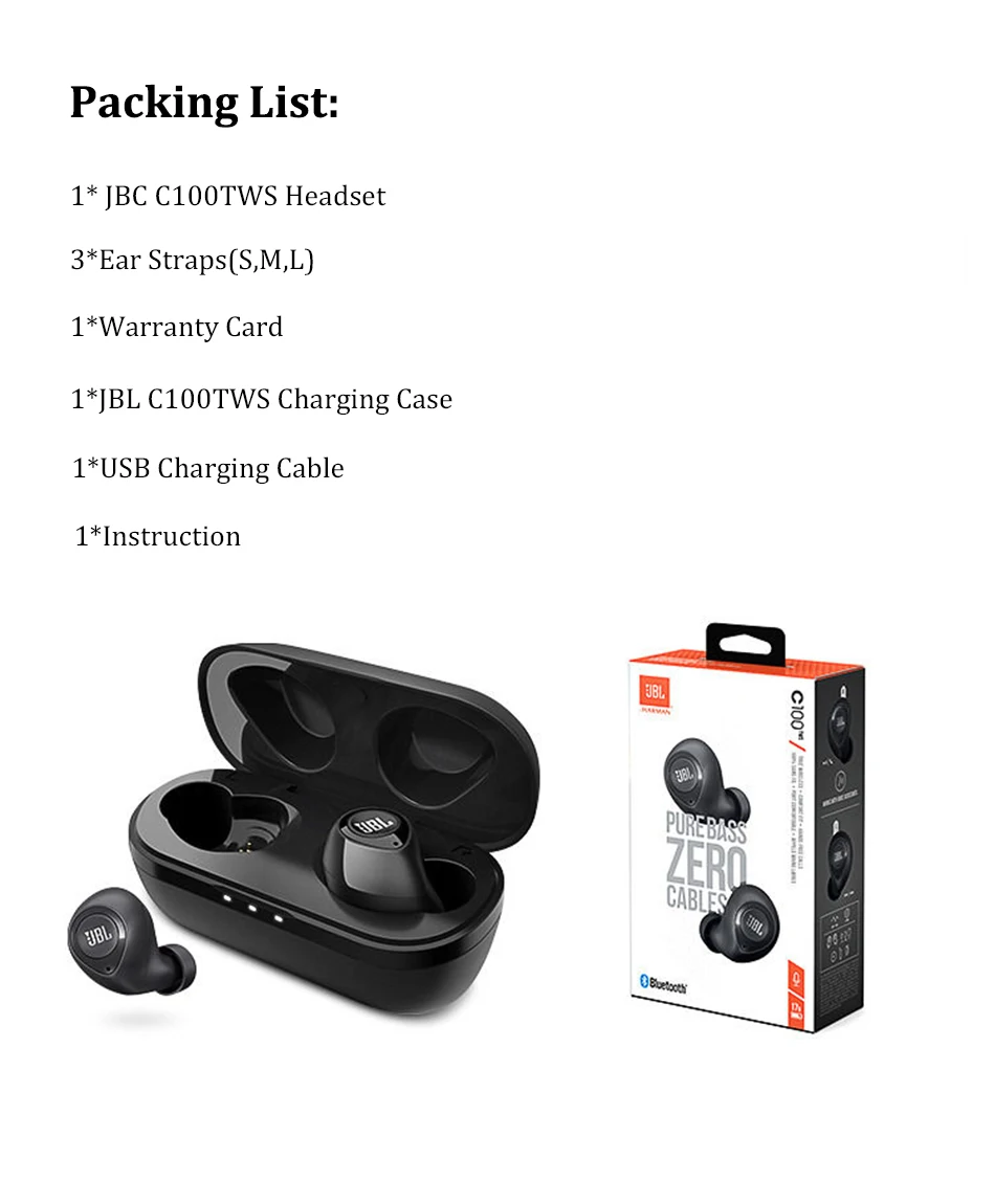 Original JBL C100 TWS C100TWS Wireless 