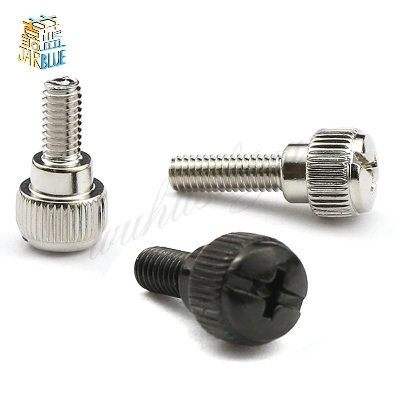M4 M5 M6 Black Silvery Phillips Head Thumb Screw Bolt Thumbscrew For Pc