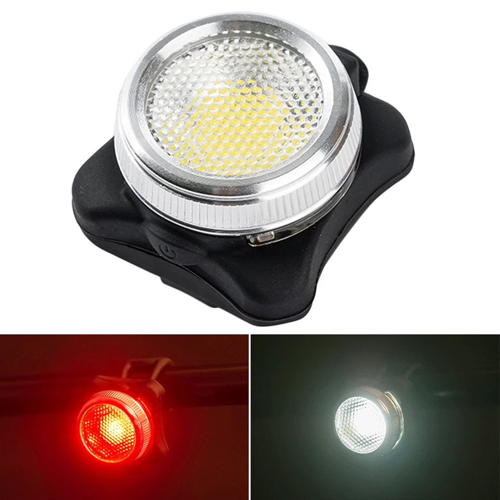 red and white light OUTAD велосипедный предупреждающий световой сигнал COB светодиодный головной передний задний Задний зажим ультра яркий для юсб перезаряжаемая лампа Прямая - Цвет: red and white light