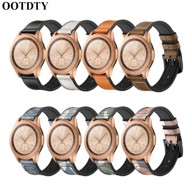 OOTDTY 20/22 мм Натуральная кожа ремешок на запястье для samsung Galaxy Watch 42/46 мм