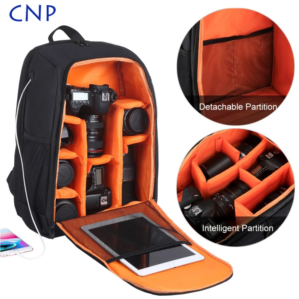 

CNP Outdoor Camera Backpack DSLR Camera Bag Waterproof Shockproof Multi-functional Breathable Camera Backpack for Nikon/Canon/DS