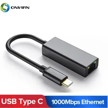 Onvian USB C Ethernet USB-C to RJ45 Lan Adapter for MacBook Pro Samsung Galaxy S9/S8/Note 9 Type C Network Card USB Ethernet