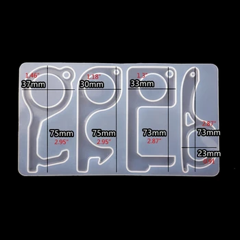 

Zero Touch Keychain Resin Casting Mold Open Door Helper Contactless Keyring Mold M2EA