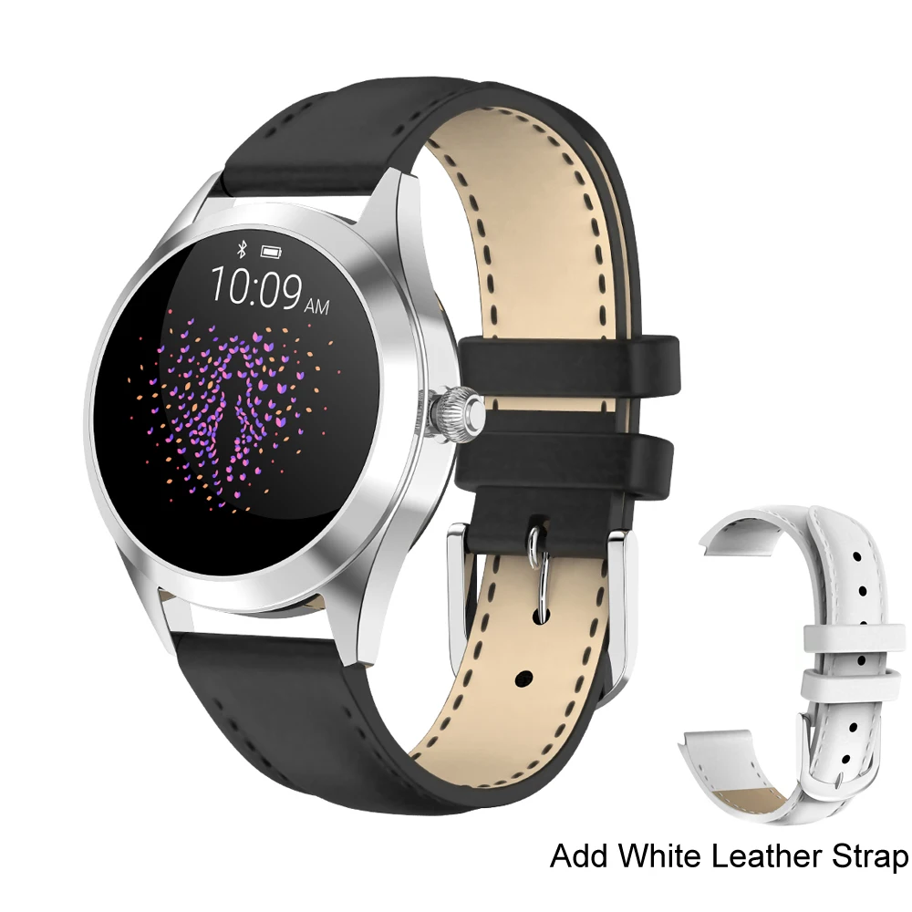 Add White Strap IP68 водонепроницаемый мульти-спортивный режим для женщин монитор сердечного ритма физиологический напоминание уведомления синхронизации Смарт часы Прекрасный браслет - Цвет: Add White Strap